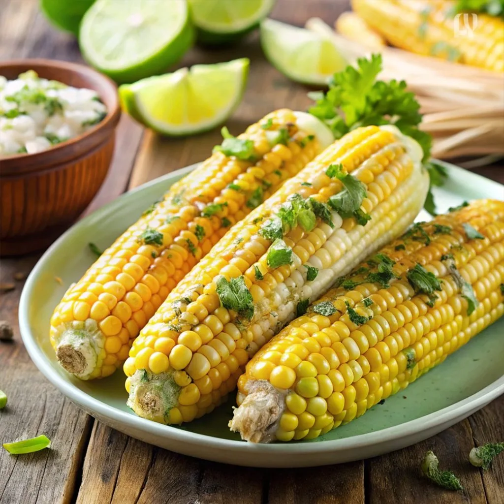 Grilled Corn on the Cob with Herb Butter - Vegetable Side Dishes