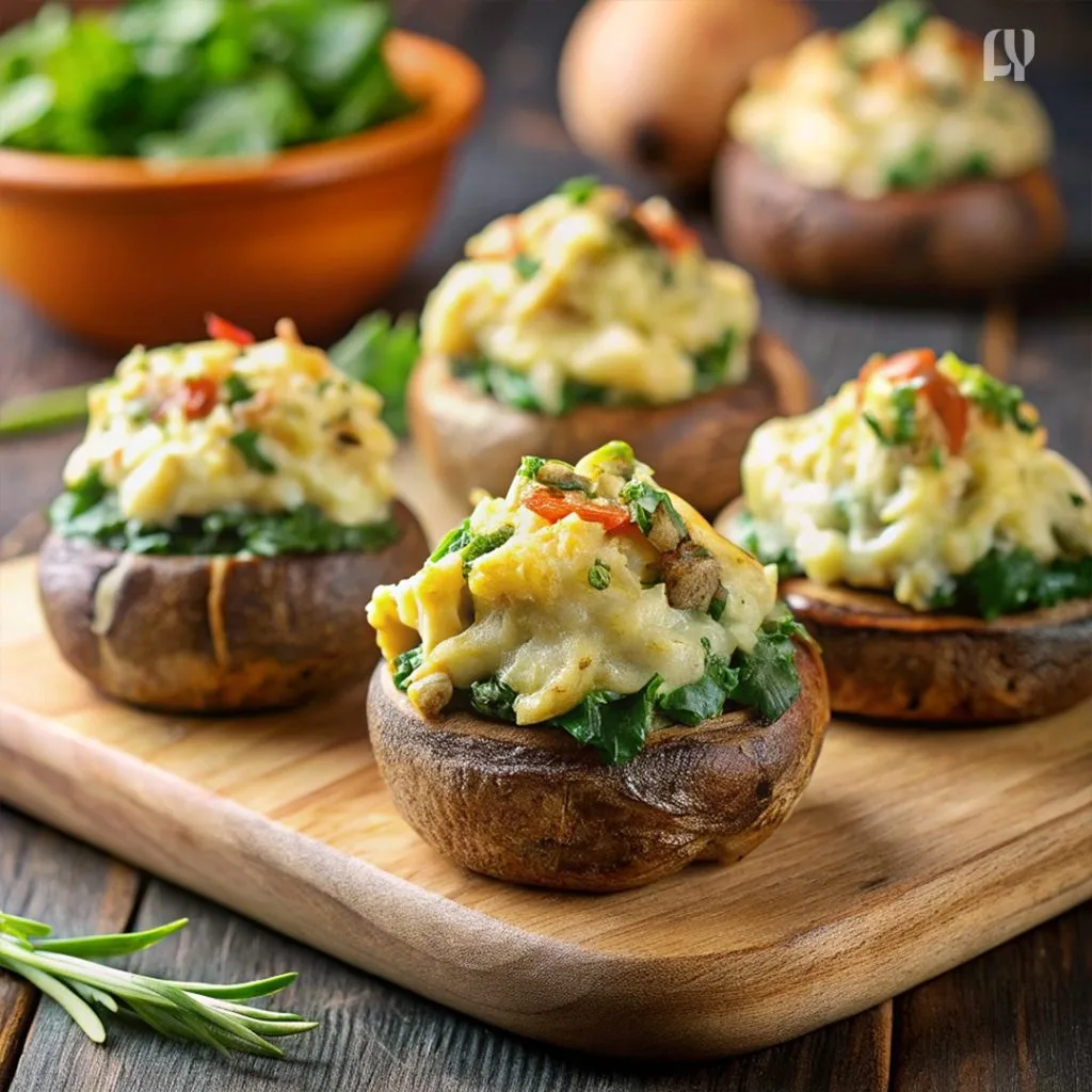 Spinach and Artichoke Stuffed Mushrooms - Vegetable Side Dishes