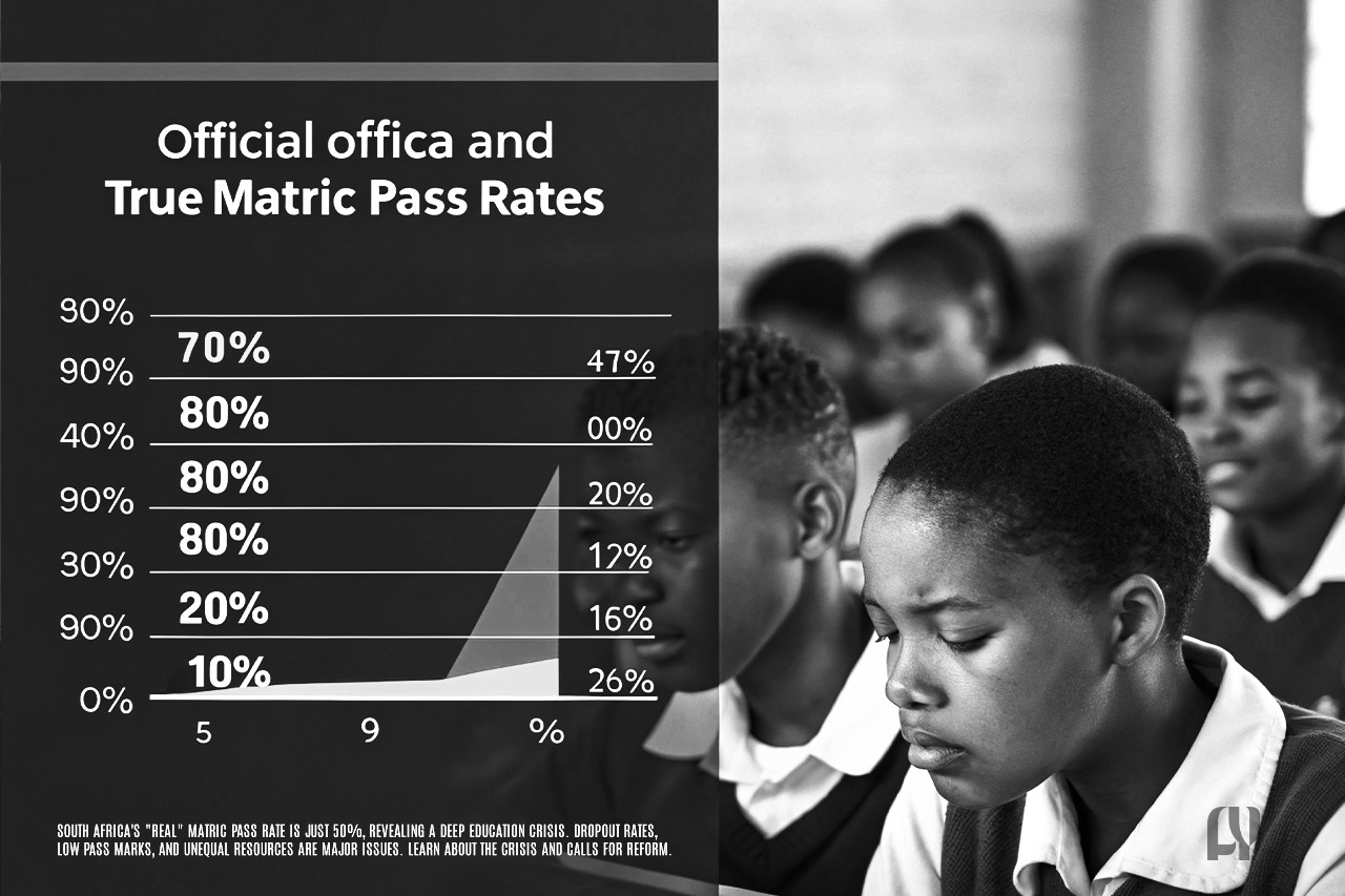 South Africa’s 50% Matric Pass Rate: Education Crisis, Dropout Rates, & Low Marks South Africa's 50% Matric Pass Rate - Education Crisis, Dropout Rates, & Low Marks